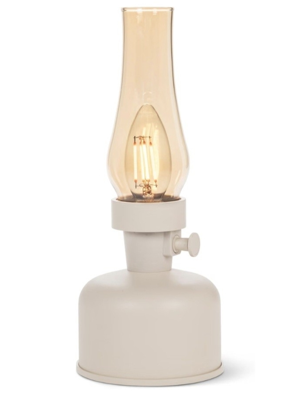 Abbot Lamp LED Rechargeable and Dimmable Table Lamp 10.5-in Glass Shade - Ivory